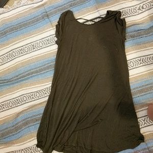 Green cross back dress